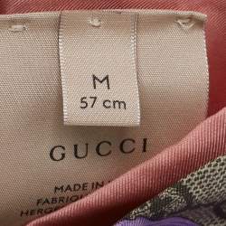 Gucci Multicolor GG Flora Print Silk Headband M