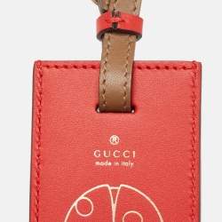 Gucci Red Lady Bag Print Leather Luggage Tag