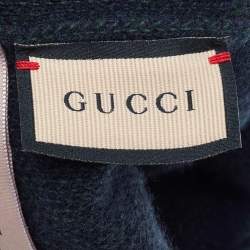 Gucci Navy Blue GG Cashmere Knit Beanie Hat M