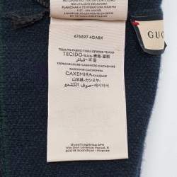 Gucci Navy Blue GG Cashmere Knit Beanie Hat M