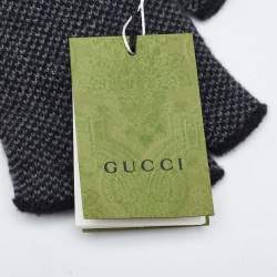 Pre Owned Gucci Black GG Cashmere Knit Fingerless Gloves S