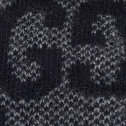 Pre Owned Gucci Black GG Cashmere Knit Fingerless Gloves S