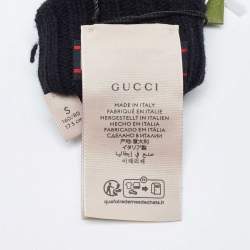 Pre Owned Gucci Black GG Cashmere Knit Fingerless Gloves S