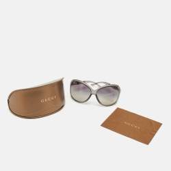 مملوكة مسبقًا Gucci Grey Gradient GG3509/S Bamboo Oversized Sunglasses