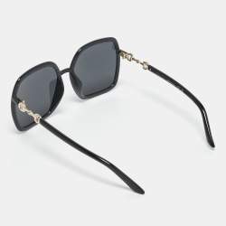 Pre Owned Gucci Black GG0890SA Horsebit Oversized Sunglasses