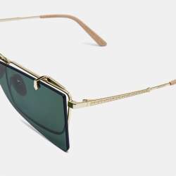 Gucci Black GG0363S Frame Flip-Up Rectangle Sunglasses