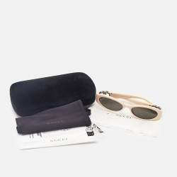 Gucci Cream/Black GG1660S Interlocking G Oval Sunglasses