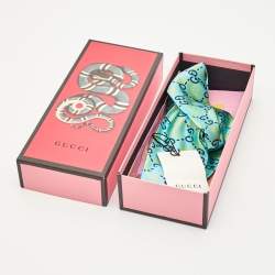 Pre Owned Gucci Blue GG Ghost Silk Headband M