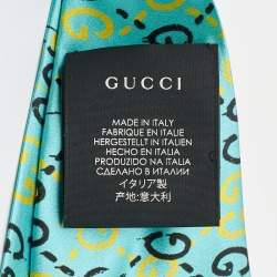 Pre Owned Gucci Blue GG Ghost Silk Headband M