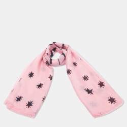 Gucci Garden Pink Eye Star Print Silk Square Scarf 