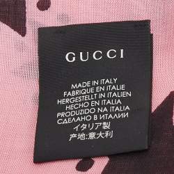 Gucci Garden Pink Eye Star Print Silk Square Scarf 