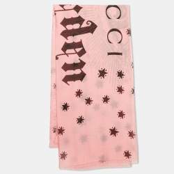 Gucci Garden Pink Eye Star Print Silk Square Scarf 