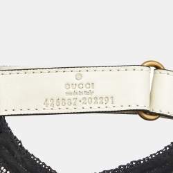 Gucci White Stars/Guccy Print Leather & Mesh Baseball Cap L