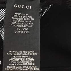 Gucci White Stars/Guccy Print Leather & Mesh Baseball Cap L