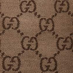 Gucci Brown GG Jacquard Wool Frayed Edge Scarf 