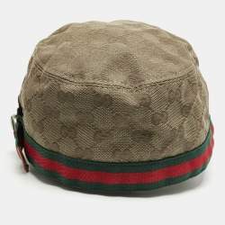 Gucci Beige GG Canvas Star Studded Military Cap S
