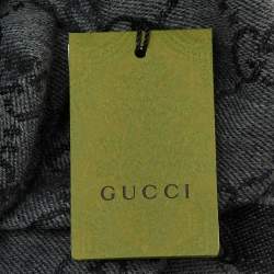 Gucci Grey/Black GG Jacquard Wool Shawl