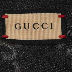 Gucci Grey/Black GG Jacquard Wool Shawl
