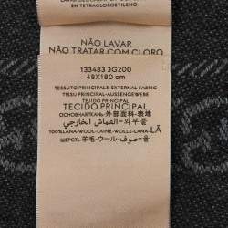 Gucci Grey/Black GG Jacquard Wool Shawl