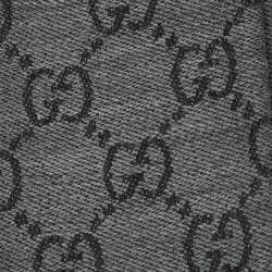 Gucci Grey/Black GG Jacquard Wool Shawl
