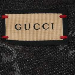 Gucci Grey GG Jacquard Wool Scarf