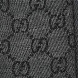 Gucci Grey GG Jacquard Wool Scarf