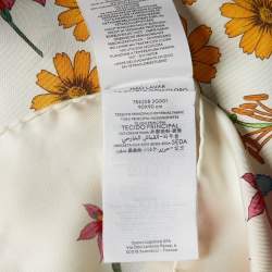 Gucci Off-White Flora Print Silk Scarf