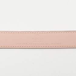 Gucci Pink Leather GG Marmont Slim Belt 90 CM