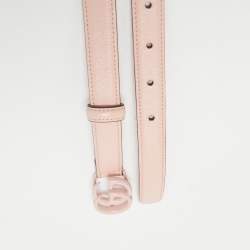 Gucci Pink Leather GG Marmont Slim Belt 90 CM