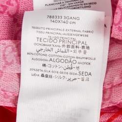 Pre Owned Gucci Pink Floral GG Cotton Scarf