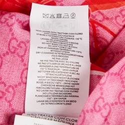 Pre Owned Gucci Pink Floral GG Cotton Scarf