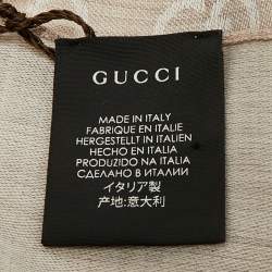 Pre Owned Gucci Beige GG Jacquard Wool & Silk Shawl 