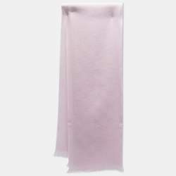 Pre Owned Gucci Pink GG Supreme Jacquard Wool Scarf 