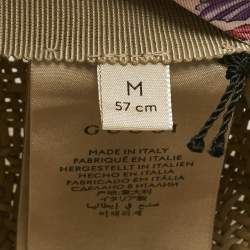 Pre Owned Gucci Brown Straw Ribbon Cloche Hat M