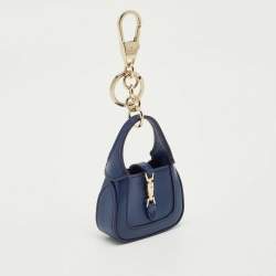 Pre Owned Gucci Blue Leather Jackie 1961 Keychain