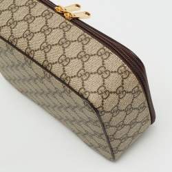 Pre Owned Gucci Beige/Brown GG Supreme Canvas Mini Packing Cube