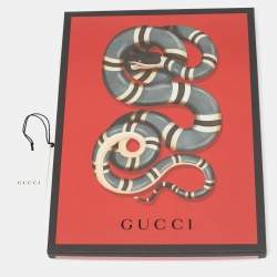Pre Owned Gucci Cream & Red GG Ghost Print Modal & Silk Blend Scarf 