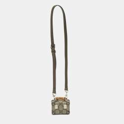 Pre Owned Gucci Beige/Ebony GG Supreme Canvas Airpods Pro Case with Strap