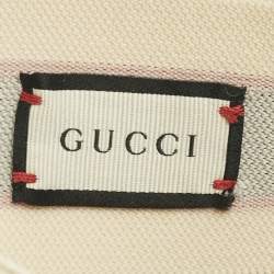 Pre Owned Gucci Beige Logo Stripe Sports Headband & Wristbands Set S