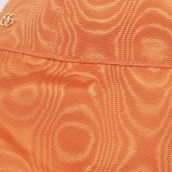 Pre Owned Gucci Orange Viscose Chain Detail Bucket Hat M