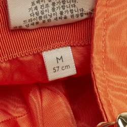 Pre Owned Gucci Orange Viscose Chain Detail Bucket Hat M