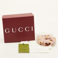 Pre Owned رباط شعر غوتشي قماش بنقشة GG زهرية مرصعة بالكريستال