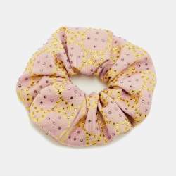 مملوكة مسبقًا Gucci Pink GG Canvas Crystal Embellished Hair Scrunchie 