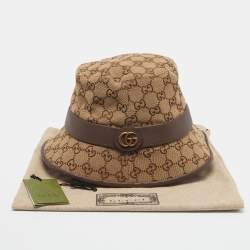 Pre Owned Gucci Beige/Brown GG Monogram Canvas Bucket Hat
