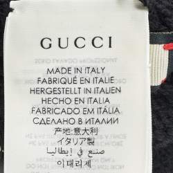 Pre Owned قفازات غوتشي سوداء بحياكة مضلعة متوسطة