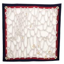 مملوكة مسبقًا Gucci Multicolor Nautical Ropes Silk Square Scarf