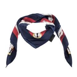 مملوكة مسبقًا Gucci Multicolor Nautical Ropes Silk Square Scarf