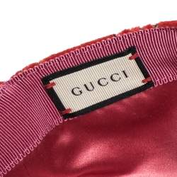 Pre Owned Gucci Red GG Velvet Baseball Cap M