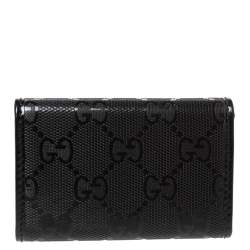 مملوكة مسبقًا حافظة مفتاح غوتشي كانفاس إمبرايم جي جي سوداء