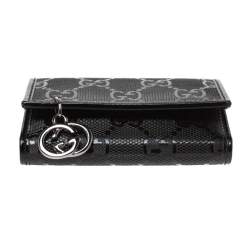 مملوكة مسبقًا حافظة مفتاح غوتشي كانفاس إمبرايم جي جي سوداء